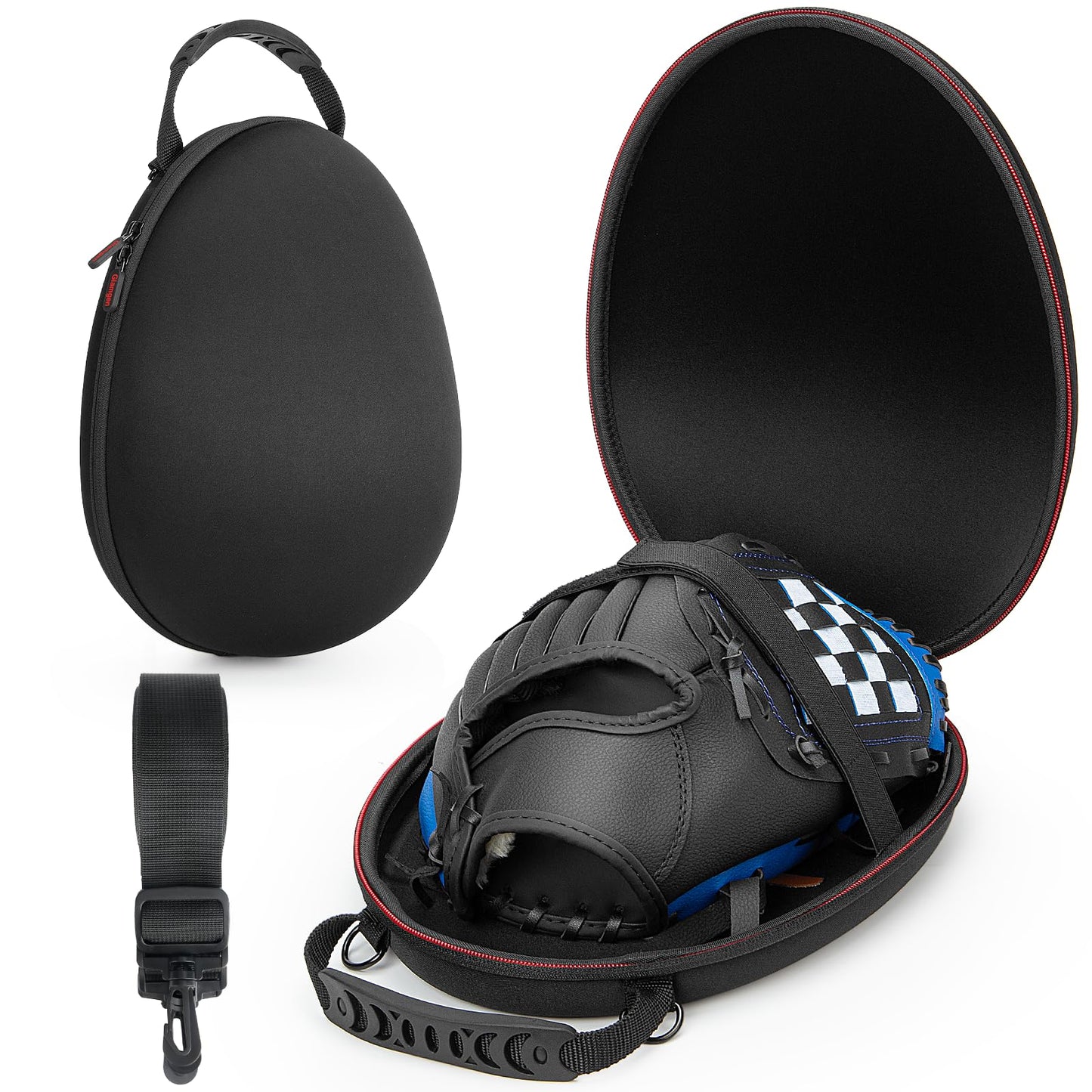 Baseball Glove Case Baseball Glove Bag for 9.5-12 Inch Toddler Gloves Adult Softball Glove Protector Case Hardshell Baseball Glove Holder Glove Storage Carrier Box with Adjustable Shoulder Strap