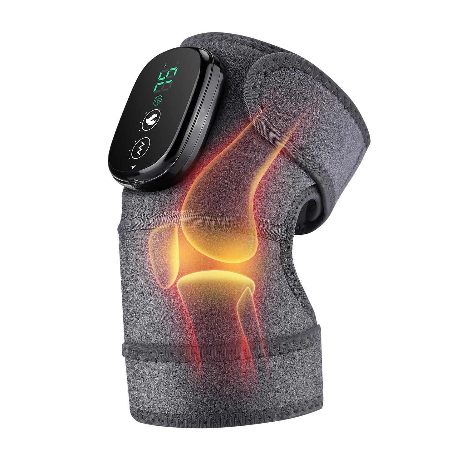 Heating Pad for Knee Brace with Massager Heated Knee Massager for Pain Relief Heated Knee Wrap for Knee Warmer