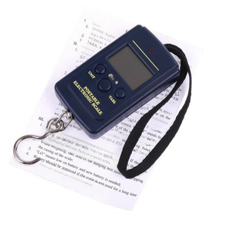 Portable 40KG Luggage Scale with Hook for Fishing