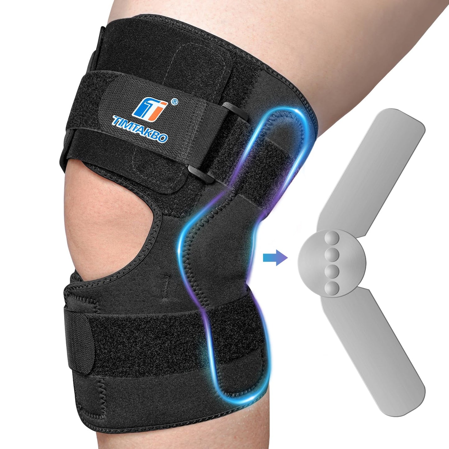 Plus Side Knee Brace for Women/Men Hinged Knee Brace with Dual Metal Side Stabilizers Knee Support for Knee Pain for Relieves ACL MCL Meniscus Tear Arthritis Tendon Pain Injury Recovery