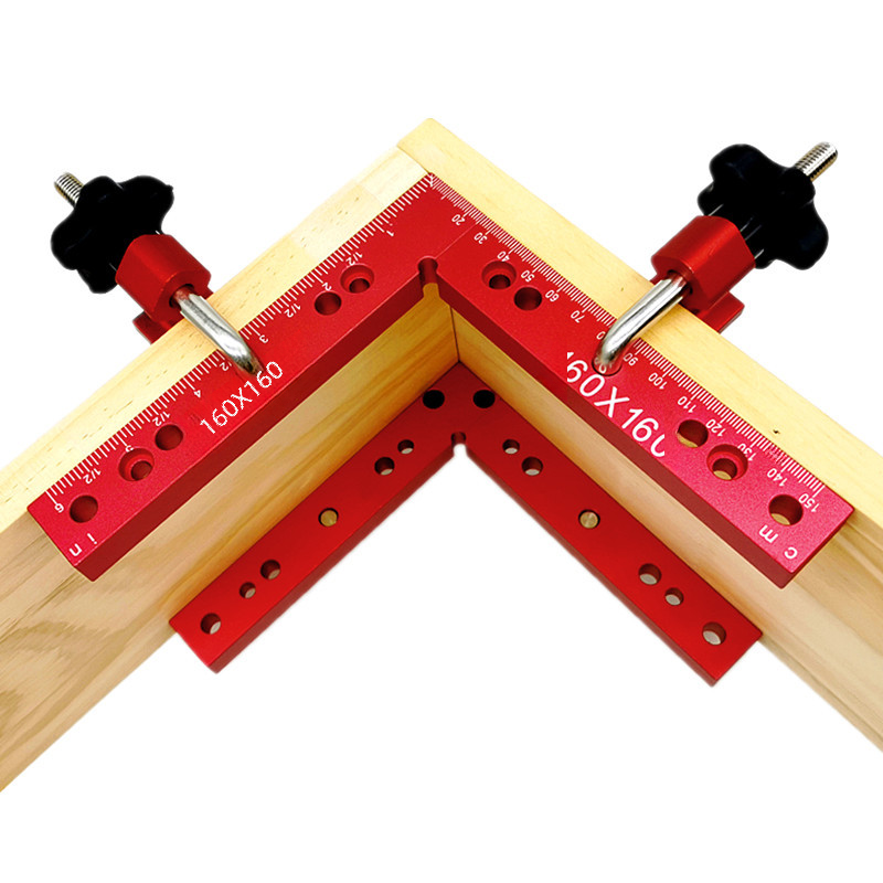 Woodworking Right Angle Clamp with Aluminum Height Gauge