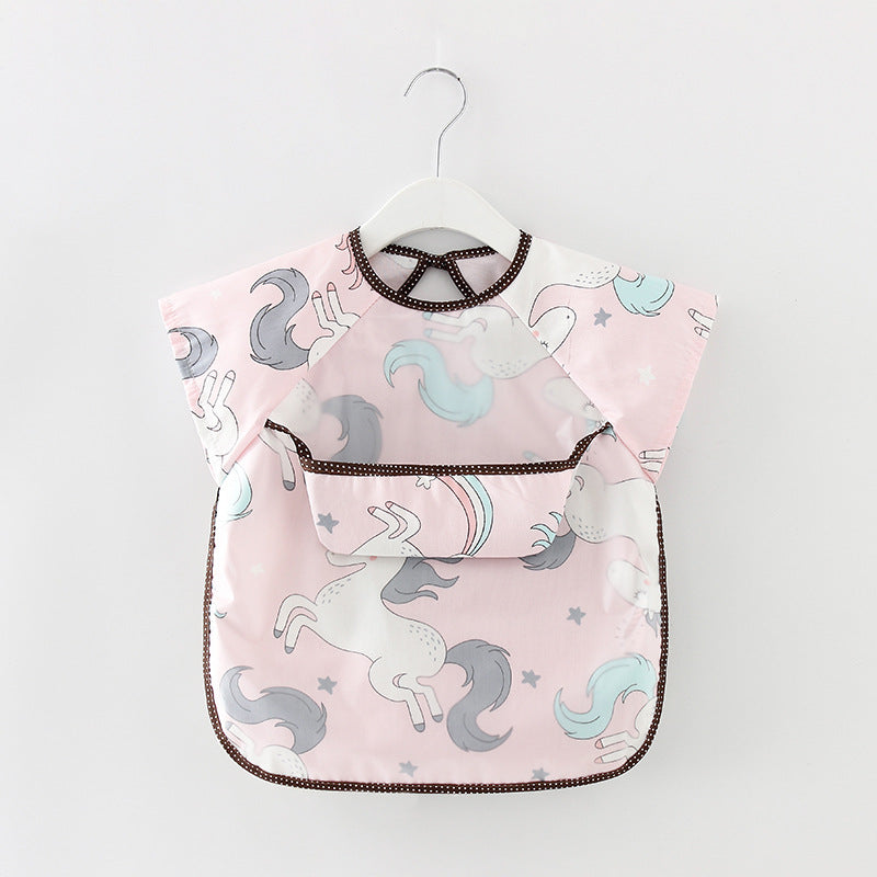 Waterproof Long Sleeve Kids Smock Apron for Eating