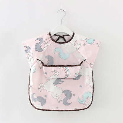 Waterproof Long Sleeve Kids Smock Apron for Eating