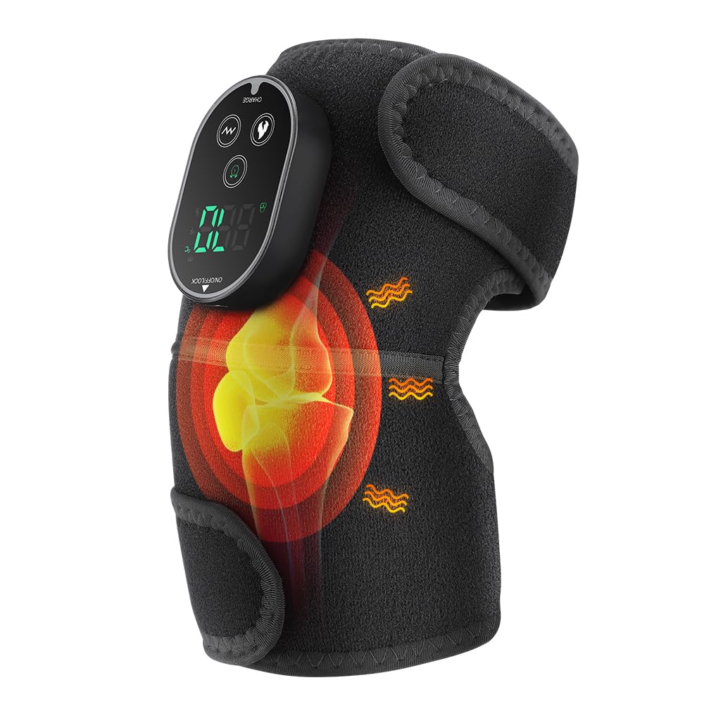 Atlodas Knee Heating Pad Knee Massager with Heat and Vibration Heating Pad for Knee Massage Heated Knee Brace Wrap for Shoulder Elbow Knee Keep Knee Warmer Stress Relief