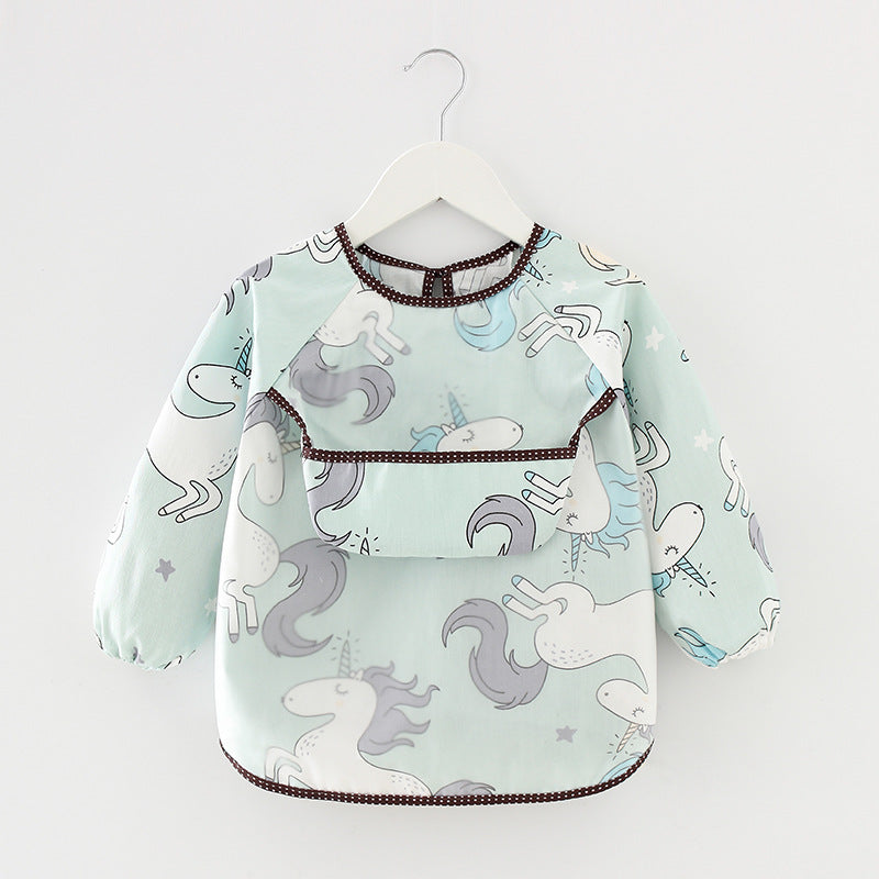 Waterproof Long Sleeve Kids Smock Apron for Eating