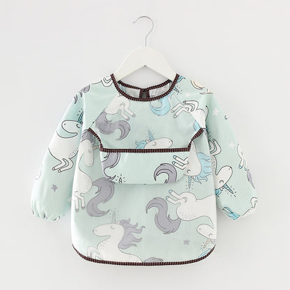 Waterproof Long Sleeve Kids Smock Apron for Eating