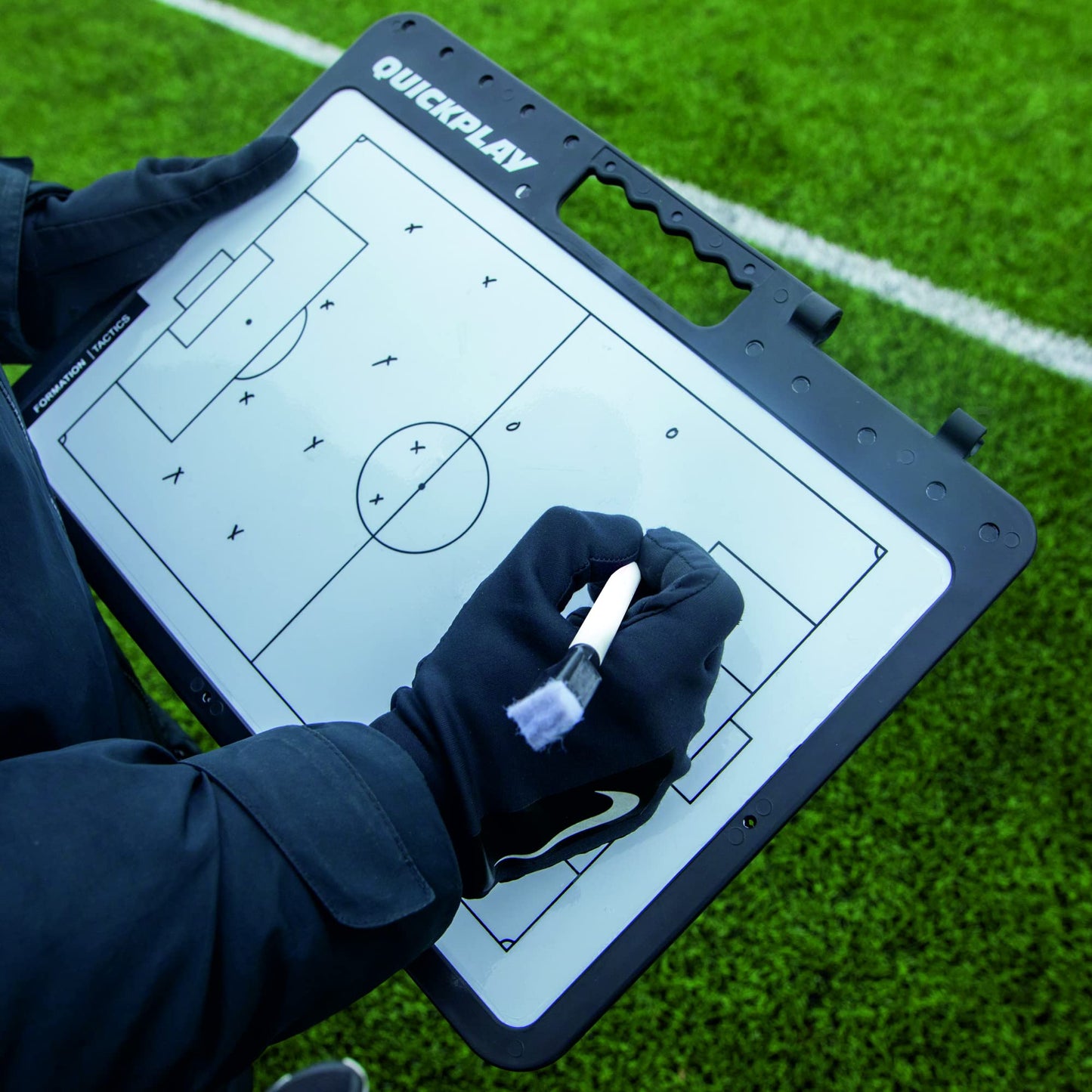 QUICKPLAY Soccer Coach Tactics Board | Dual Sided Soccer Coach Marker Board