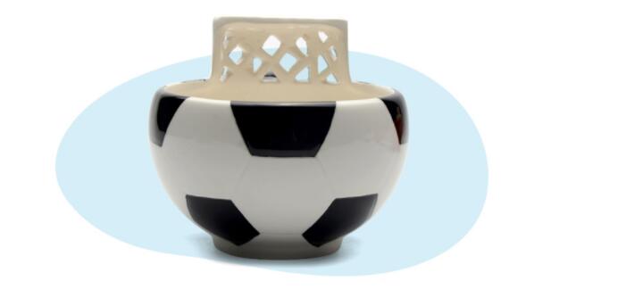 Ceramic Basketball, Soccer, and Cup Set
