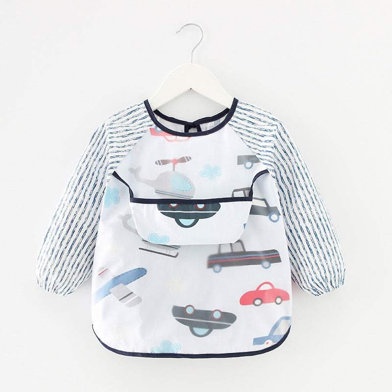 Waterproof Long Sleeve Kids Smock Apron for Eating