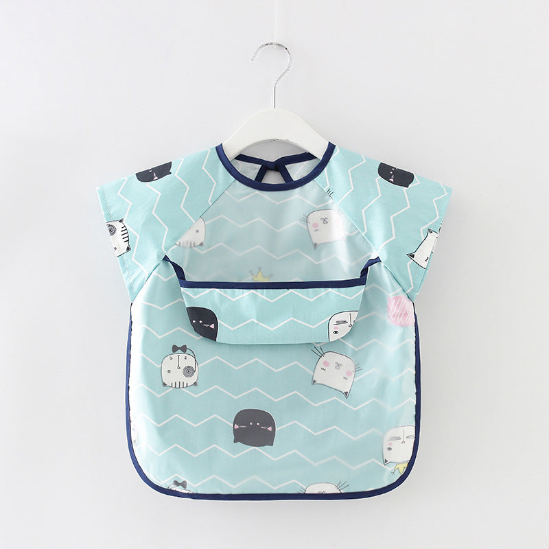Waterproof Long Sleeve Kids Smock Apron for Eating