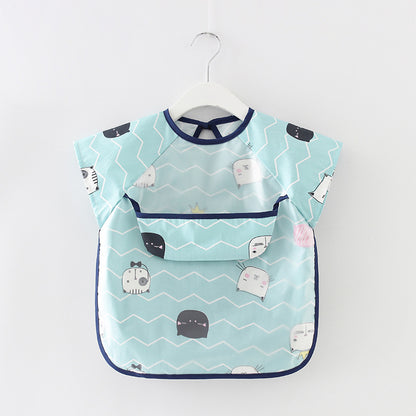 Waterproof Long Sleeve Kids Smock Apron for Eating