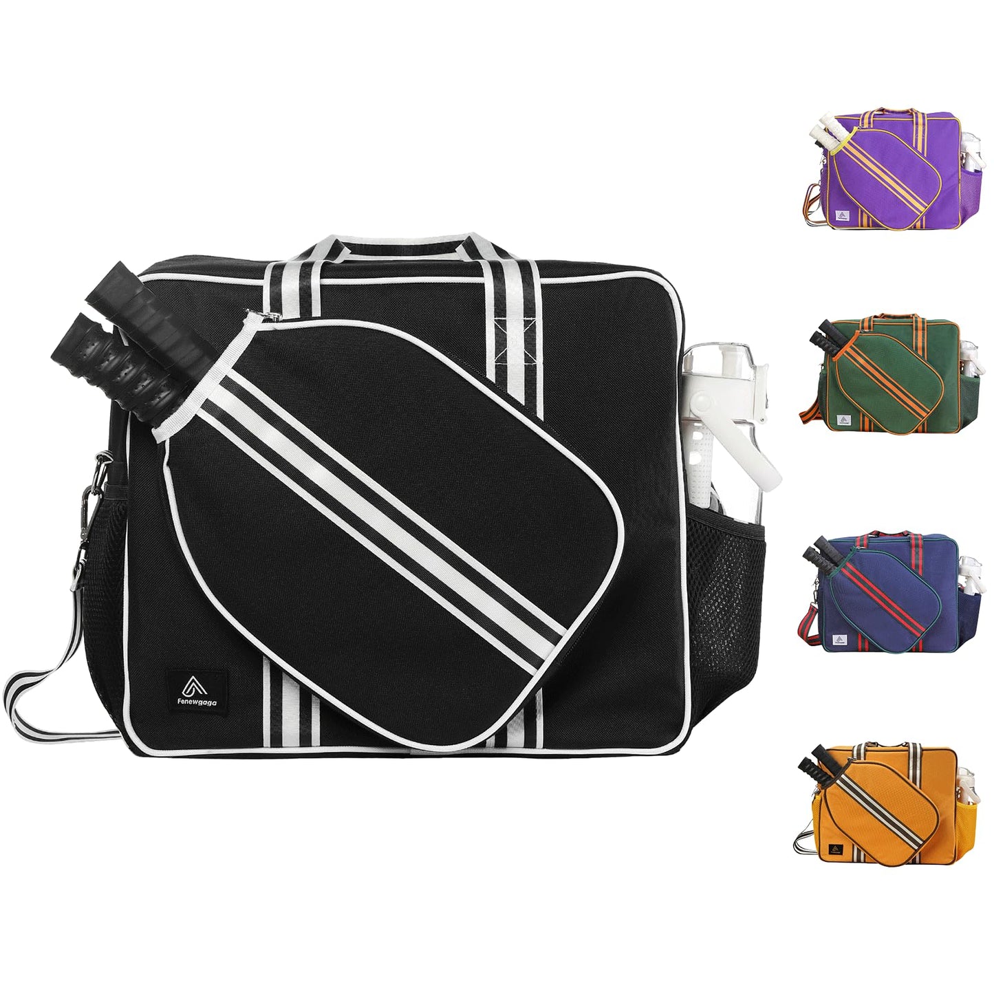 Pickleball Bags For Women&Man | Pickleball Bags With Insulated Drink Cooler Bag Fence Hooks | Pickleball Gift | Pickleball Tote Bag With Shoe Bag | Cute Pickleball Bag (Black)