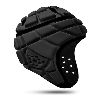 Great Call Athletics Flag Football Helmet Pro Rugby Scrum Cap Padded Headgear Adjustable Adult Youth Red Black Head Protector (Black Large)