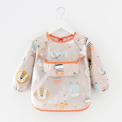 Waterproof Long Sleeve Kids Smock Apron for Eating