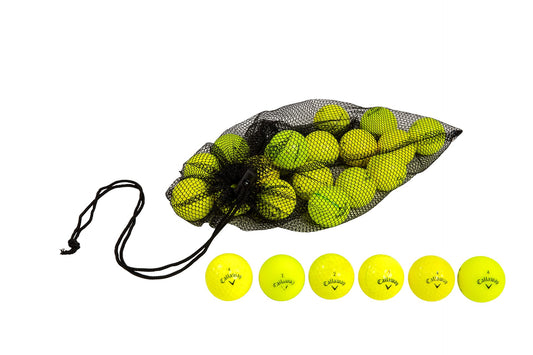 Clean Green Golf Balls Recycled Used 24 Colored Golf Balls for Callaway Golf Balls Yellow - Good Condition Used Golf Balls - Great Golf Balls for Women and Yellow Golf Balls for Men - Bulk Golf Balls
