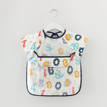 Waterproof Long Sleeve Kids Smock Apron for Eating