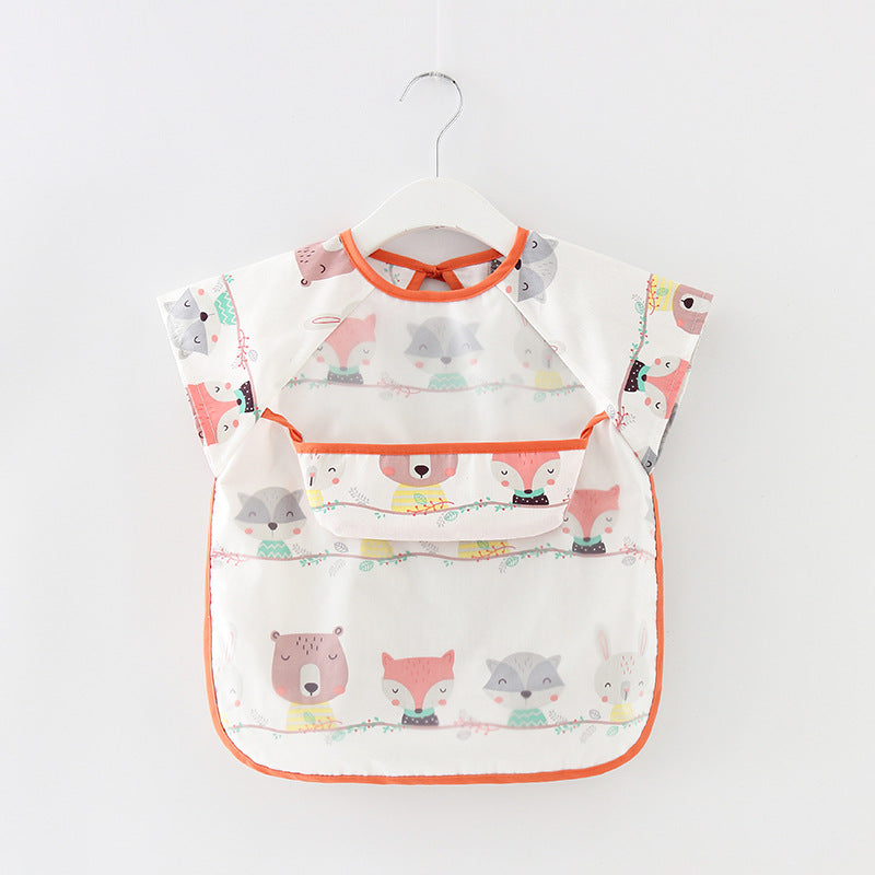 Waterproof Long Sleeve Kids Smock Apron for Eating