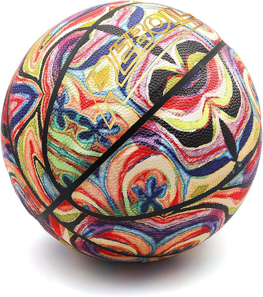 REBOILPHASE Leather Basketball-Kids Basketball Small Basketball Youth Basketballs Basketball Gift - Size 5 Van Gogh-2024