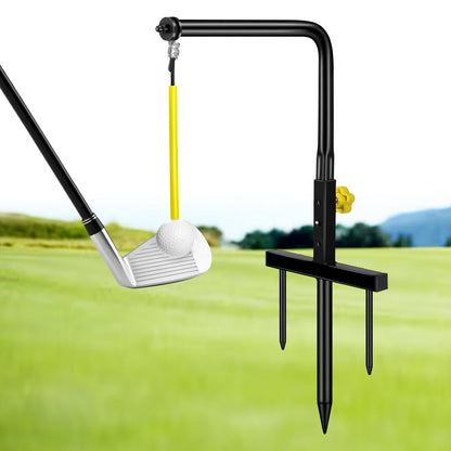 MELE LINKS Golf Swing Trainer Golf Training Aid Durable Metal Practice Golf Swing Training Aid Golf Swing Trainers Golf Practice Equipment Golf Accessories for Gift Golf Gifts for Men (Yellow)