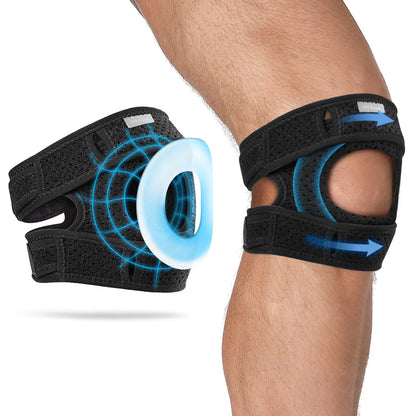 Fit Geno 1-Pack Patella Knee Brace for Knee Pain Knee Compression Sleeve Knee Brace for Arthritis Pain and Support Essential Workout Knee Guard Knee Pads for Women and Men