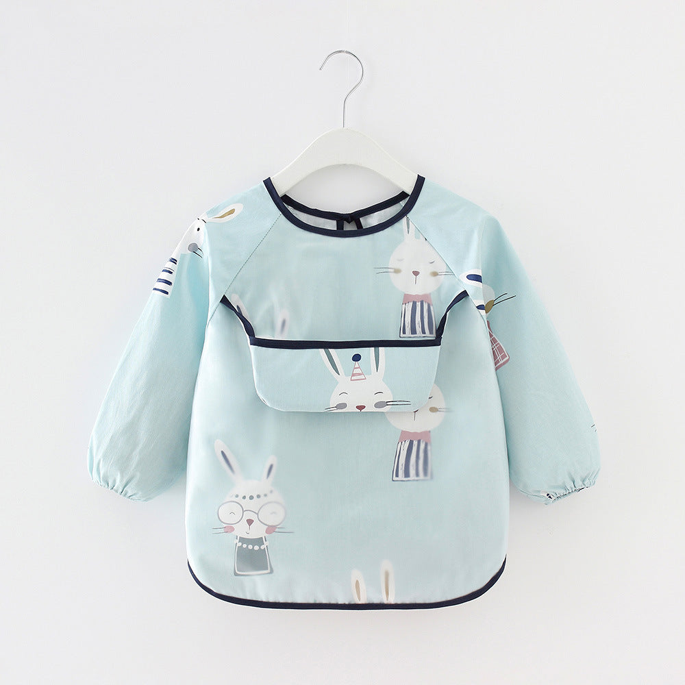 Waterproof Long Sleeve Kids Smock Apron for Eating
