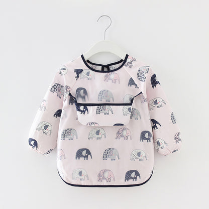 Waterproof Long Sleeve Kids Smock Apron for Eating