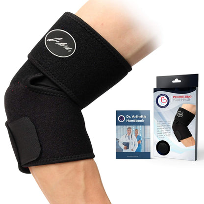 Dr. Arthritis Doctor Developed Premium Copper Lined Elbow Support Brace And Handbook Relief & Support for Elbow Injuries and Other Elbow Conditions