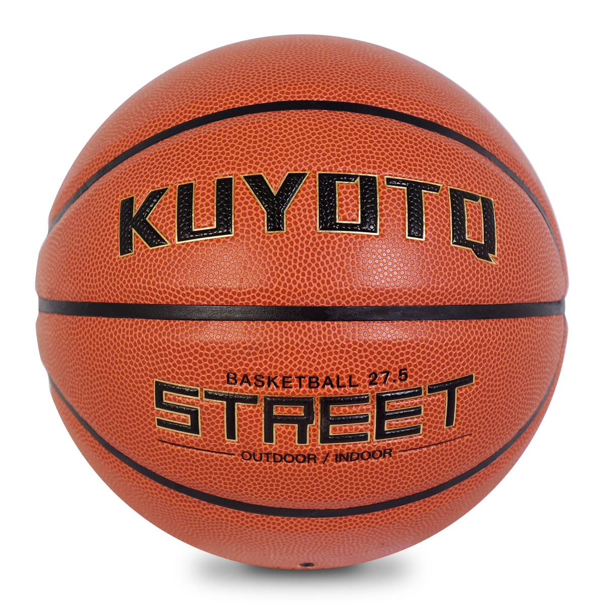 KUYOTQ Kids Youth Street Basketball Outdoor Size 5 Junior Basketball 27.5" Soft Leather Basketball Deep Channel Wear Resistant Basketball Gifts for Boys and Girls (OrangeDeflated)