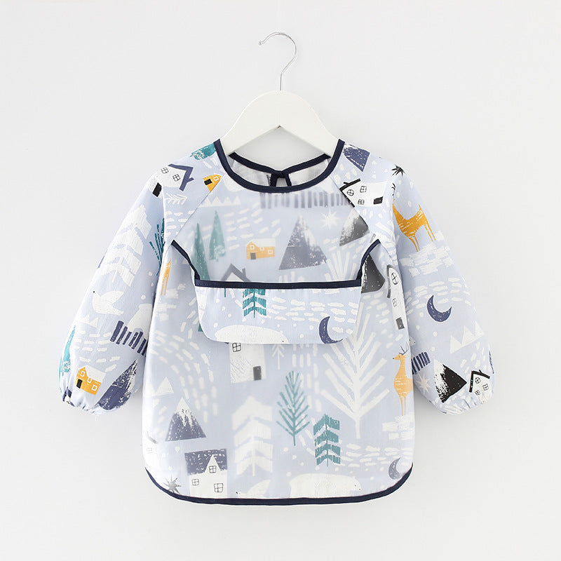 Waterproof Long Sleeve Kids Smock Apron for Eating