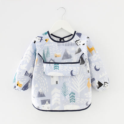 Waterproof Long Sleeve Kids Smock Apron for Eating