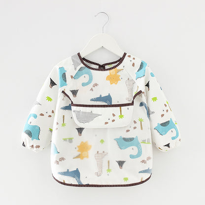 Waterproof Long Sleeve Kids Smock Apron for Eating