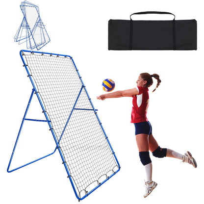 Halloscume Volleyball Rebounder Net Volleyball Bounce Back Net Volleyball Rebounder Baseball Throwing Trainer for Adults Pitching Training Practice Soccer Softball Sport Equipment(Blue)