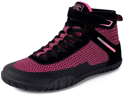 Women Wrestling Shoes Boxing Shoes Zero Drop Sole Black Rose