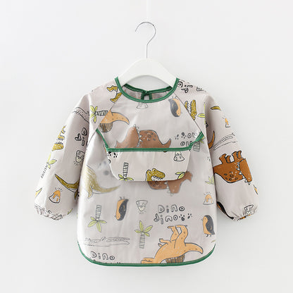 Waterproof Long Sleeve Kids Smock Apron for Eating