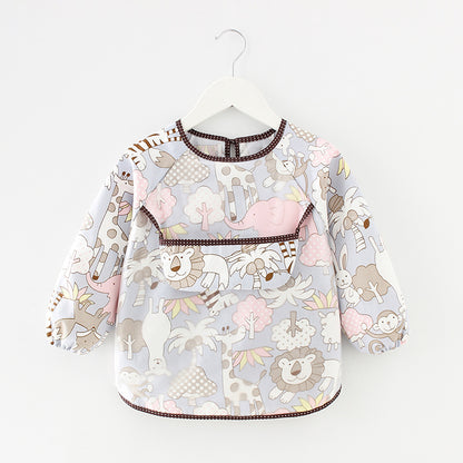 Waterproof Long Sleeve Kids Smock Apron for Eating