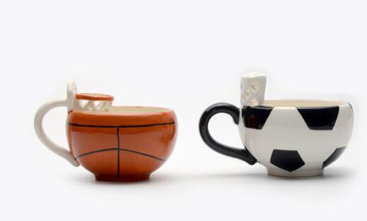 Ceramic Basketball, Soccer, and Cup Set