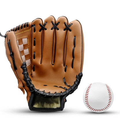 AOUTACC Baseball Gloves with a Ball12.5 Player Preferred Wear-Resistant PU Material Thicken Softball Fielding GloveLeft Hand Gloves Right Hand Throw for Youth Adult Beginner Infielder-Brown Infield